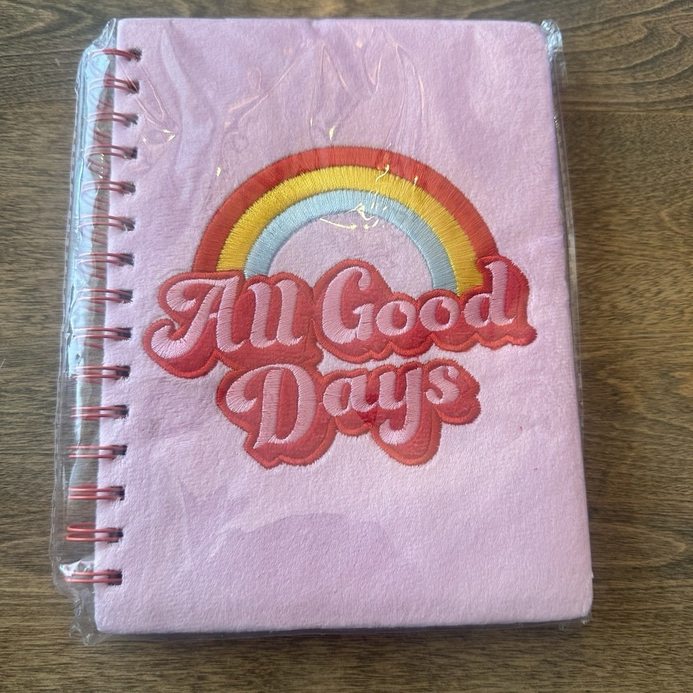 All Good Days Spiral Notebook Pink Happy Positivity Rainbow